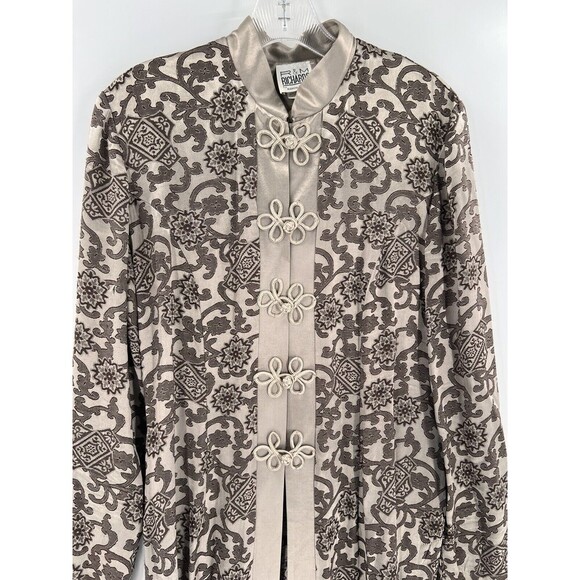 R&M Richards By Karen Kwong Size 8  2 Pc Asian Inspired Evening Suit Vintage - Picture 2 of 16